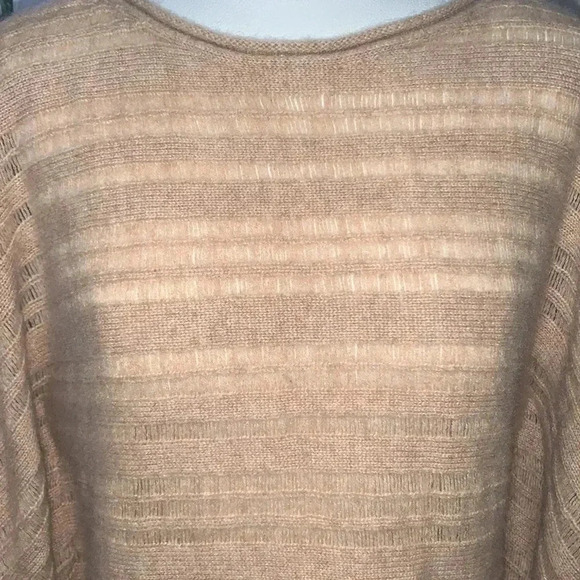 Calypso St Barth 100% Cashmere Tan Sleeveless Sweater-Poncho Shawl - Picture 2 of 7